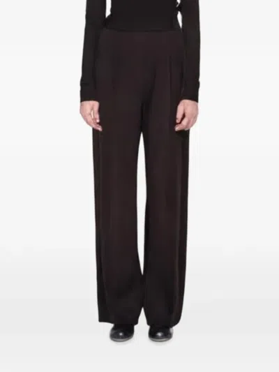 The Row Felicita Wide-leg Trousers In Brown