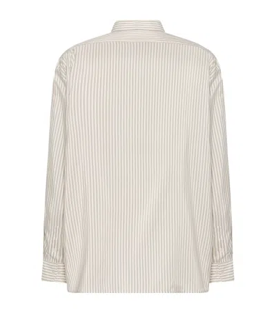 The Row Feme Silk Stripe Shirt In White