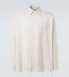 The Row Feme Striped Silk Shirt In Neutral