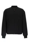 The Row Wool Fenn Bomber Jacket With Ribbed Cuffs And Hem In Black