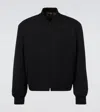 The Row Wool Fenn Bomber Jacket With Ribbed Cuffs And Hem In Black
