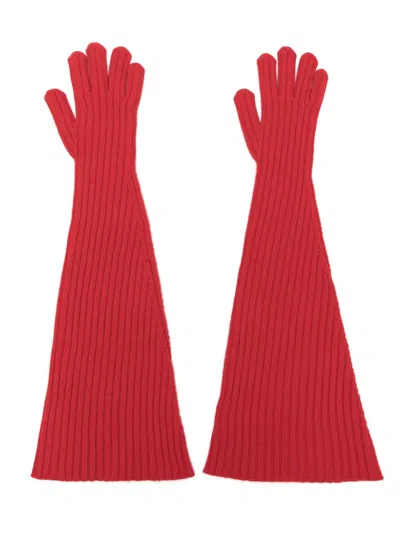 The Row Red Fergie Gloves In Ftk Firetruck