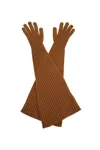 The Row Fergie Cashmere Gloves In Brown
