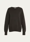 The Row Fiji Cashmere Knit Sweater In Enzyme Black Mela