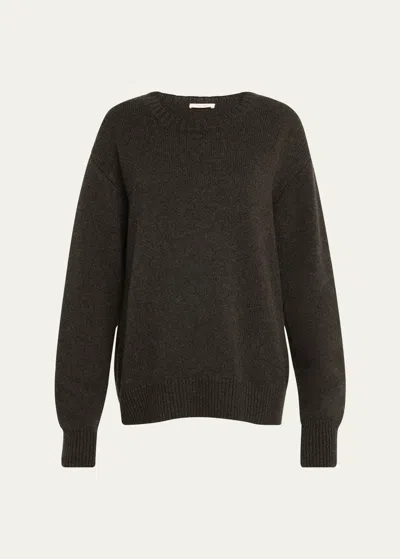 The Row Fiji Cashmere Knit Sweater In Enzyme Black Mela