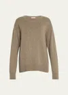 The Row Fiji Cashmere Knit Sweater In Light Grey Melang