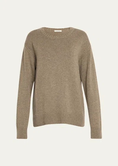 The Row Fiji Cashmere Knit Sweater In Light Grey Melang