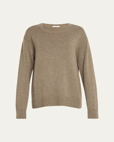 The Row Fiji Cashmere Knit Sweater In Light Grey Melange