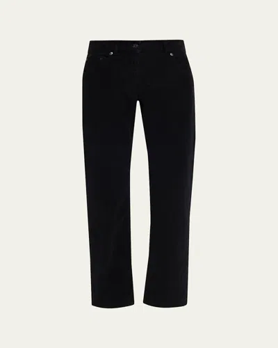 The Row Fima Corduroy Slim-leg Ankle Pants In Black