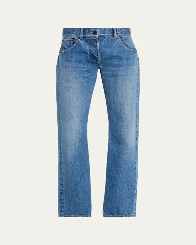 The Row Fima Low-rise Straight-leg Ankle Jeans In Blue