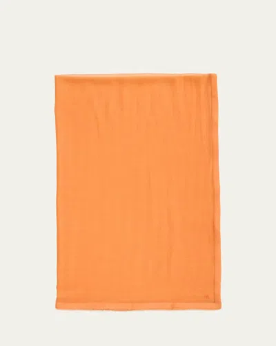 The Row Fioko Fuzzy Edge Cashmere Scarf In Orange