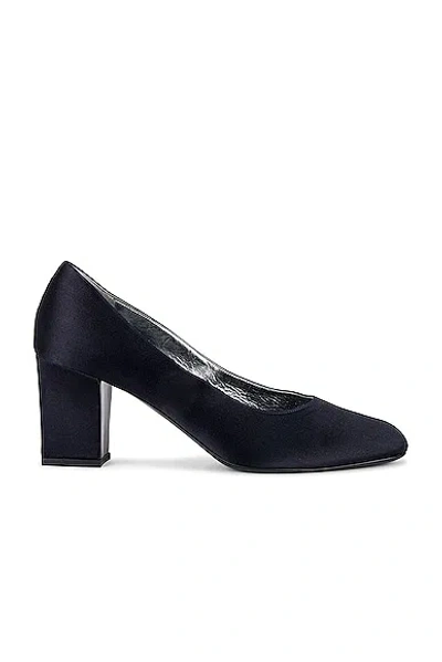 The Row Fiore Satin Pumps In Navy