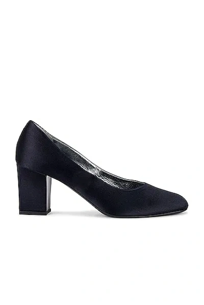 The Row Fiore Satin Pumps In Black