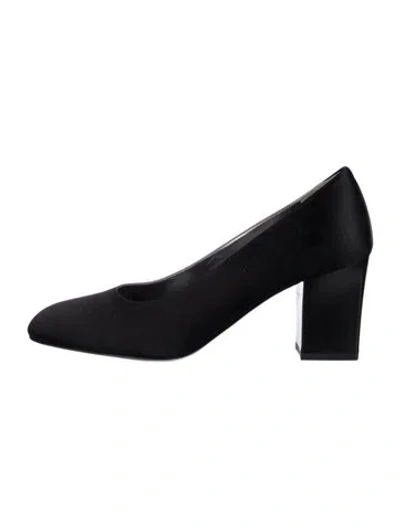Pre-owned The Row Fiore Satin Pumps In Black