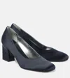 The Row Fiore Satin Pumps In Blue