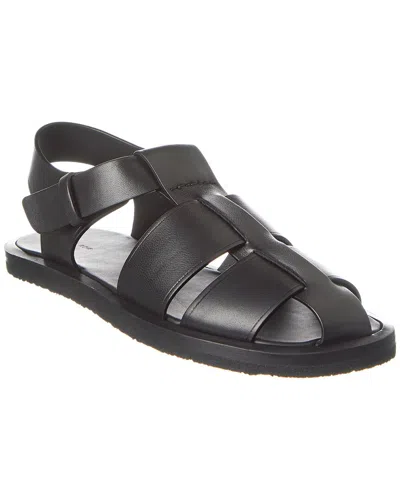 The Row Fisherman Leather Sandals In Black