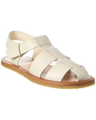 The Row Fisherman Crepe Leather Sandal In White