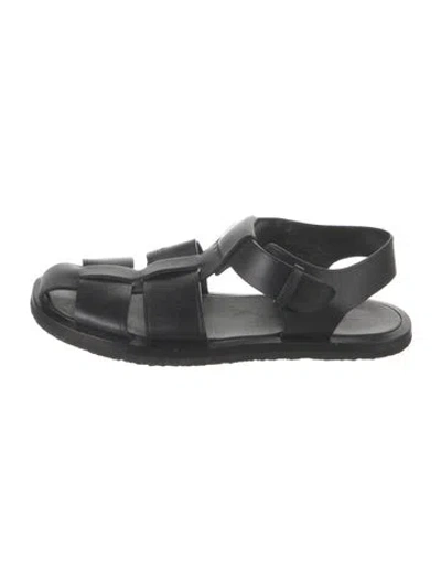 Pre-owned The Row Fisherman Leather Sandals In Black