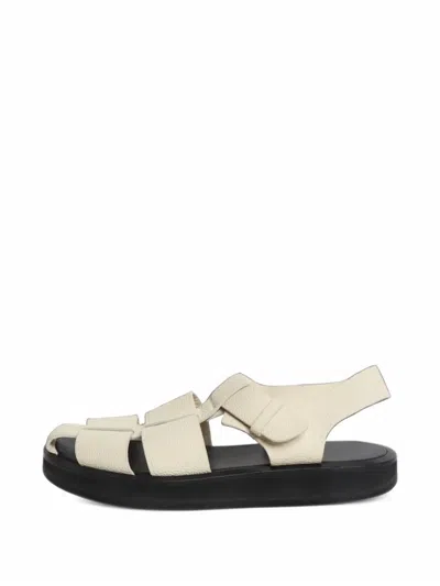 Pre-owned The Row Fisherman Leather Sandals In Neutrals