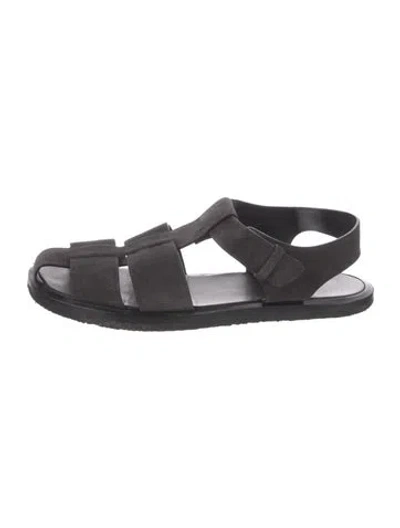 Pre-owned The Row Fisherman Suede Sandals In Blue