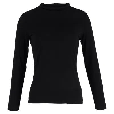 THE ROW FITTED LONG SLEEVE TOP IN BLACK COTTON