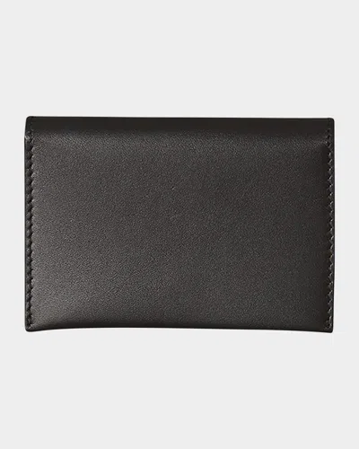 The Row Flap Card Holder In Box Calf Leather In Dbas Dark Brown Ans