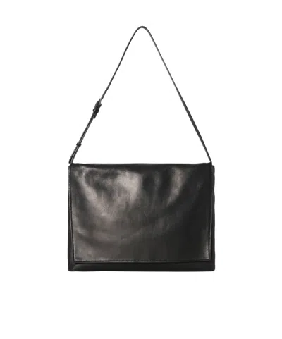 The Row Flap Shoulder Bag In Black