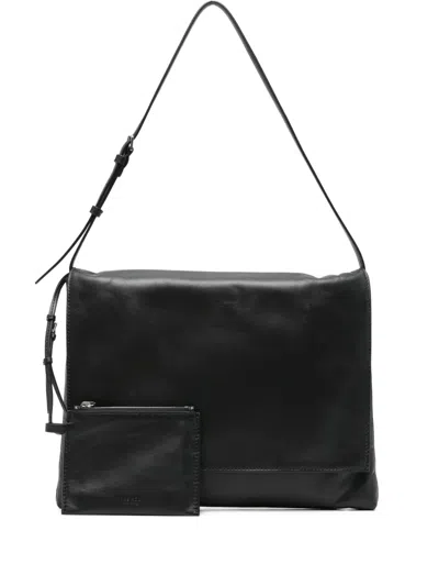 The Row Flap Shoulder Bag In Black