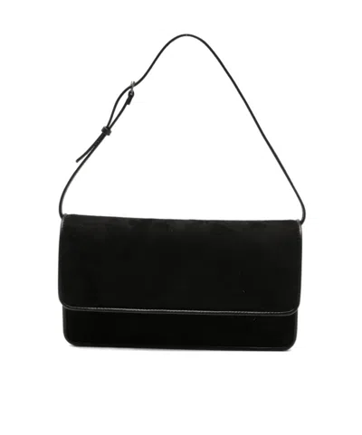The Row Flap Shoulder Bag In Black