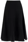 The Row Jaliah Linen And Cotton-blend Midi Skirt In Black