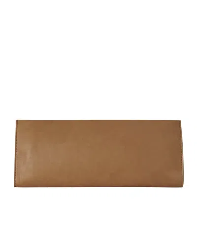 The Row Flat Clutch Clutch In Brown