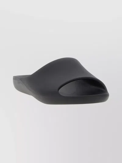 The Row Flat Open Toe Slides For Everyday Wear In Black