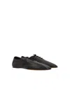 The Row 10mm Awar Leather Lace-up Shoes In Black