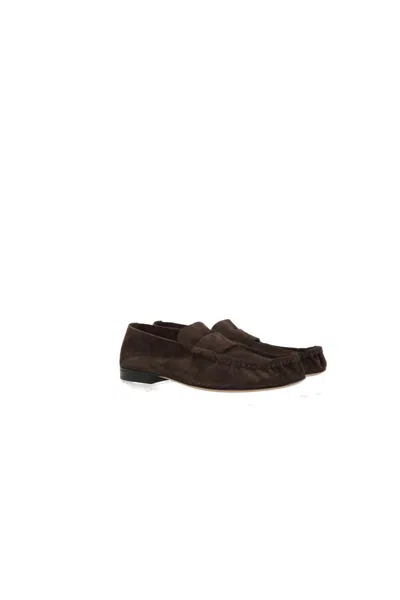 The Row Flat Shoes In Brown