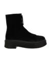 The Row Zipped Boot 1 Suede Ankle Boots In Black