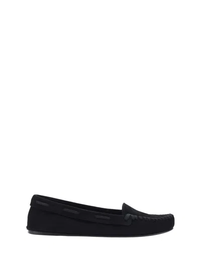 The Row Mabel Suede Loafers In Black