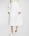The Row Fleur Gathered A-line Midi Skirt In Off White