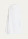 The Row Fleur Gathered A-line Midi Skirt In Off White