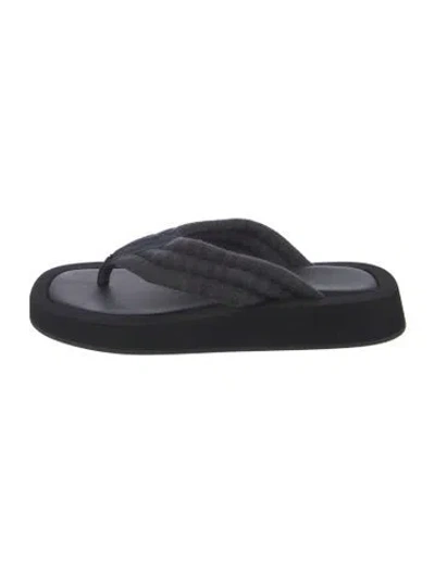 Pre-owned The Row Flip Flops In Black