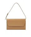 The Row Evening Leather Clutch In Brown