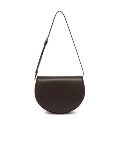 The Row Flip Shoulder Bag In Dark Brown