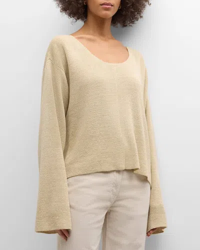 The Row Flo Linen Knit Sweater In Off White