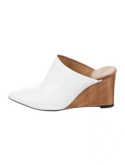 Pre-owned The Row Flora Leather Mules In White