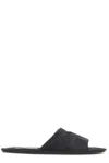 The Row Frances Slipper Open Toe Flats In Blk Black