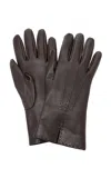 The Row Florence Leather Gloves In Black