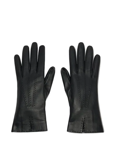 The Row Florence Stitched Gloves In Black
