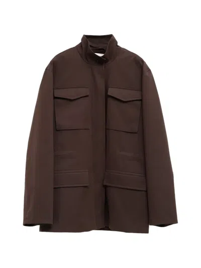The Row Floriana Pocket Jacket In Brown