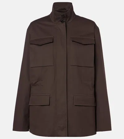 The Row Floriane Cotton And Cashmere Field Jacket In Brown