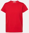 The Row Florie Short-sleeve Cotton Top In Red