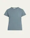 The Row Florie Short-sleeve Cotton Top In Timouse Grey